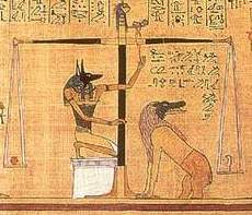 Anubis and Ammit at the balance